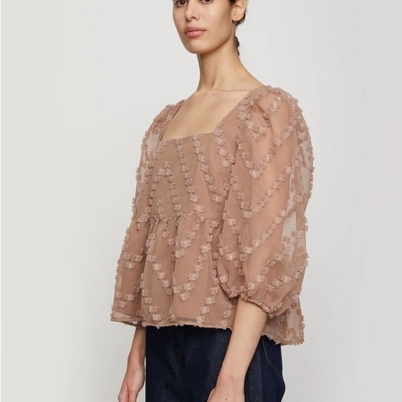 Just Female Tops - Just Female Lulu Blouse in Brownie Size 38 or Medium